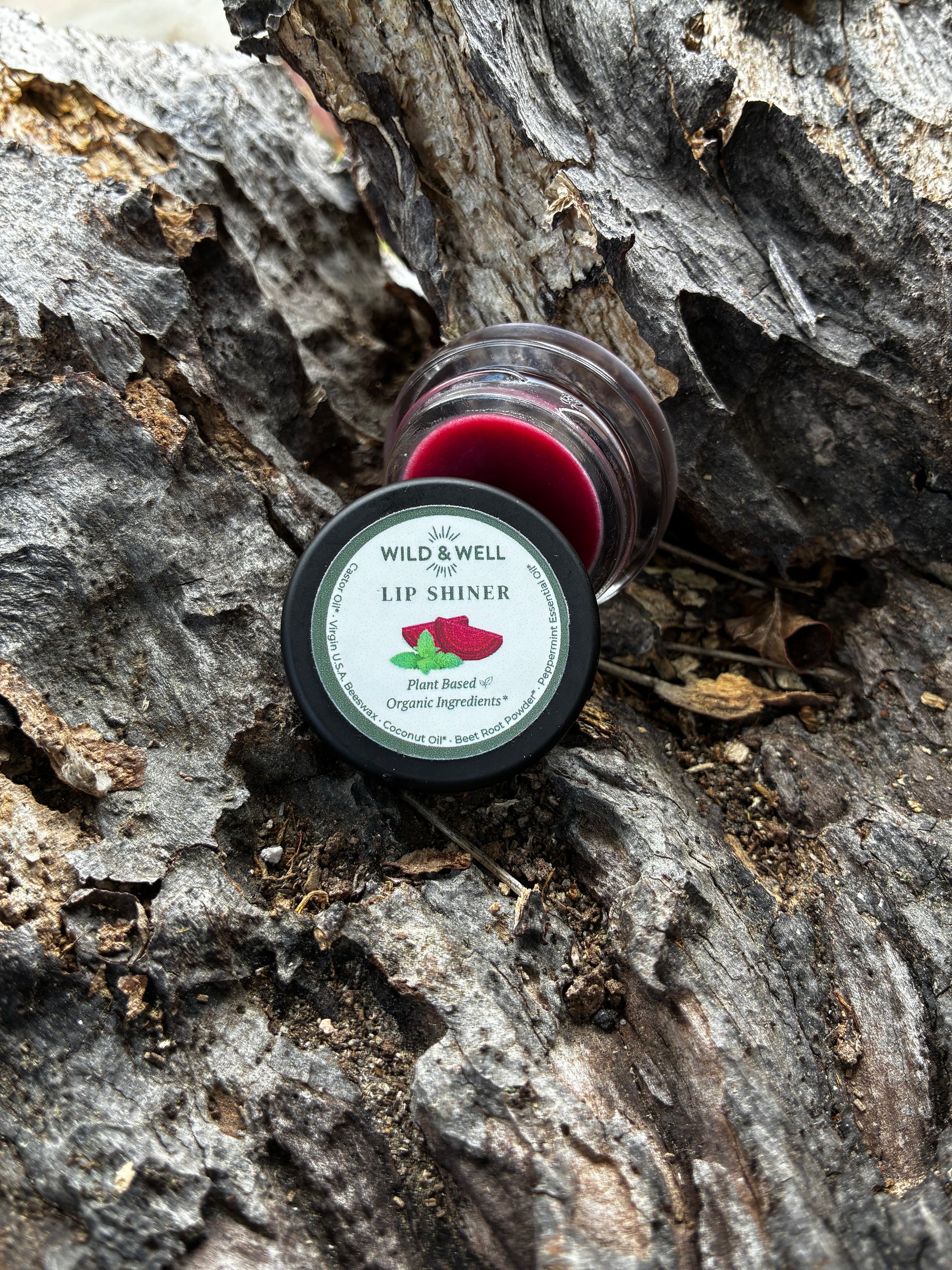Wild & Well Lip Shiner plant-based tinted lip balm