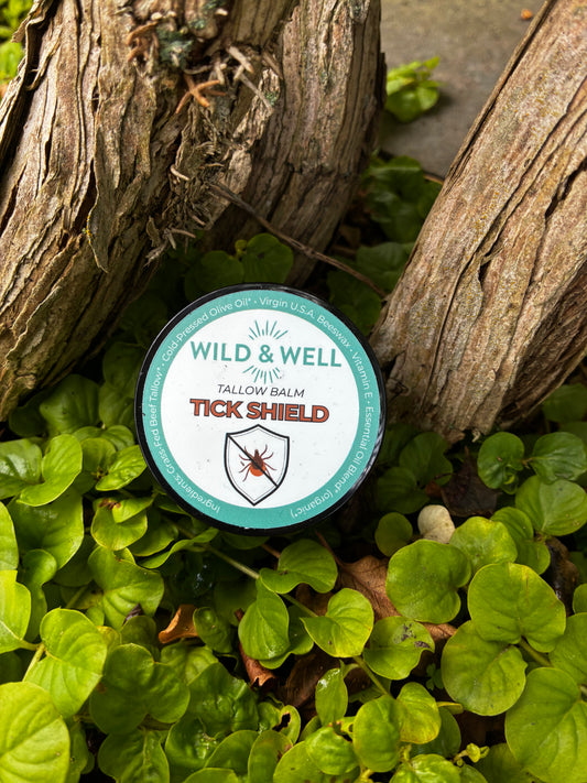 Wild & Well Tick Shield botanical outdoor balm for tick season and outdoor adventures